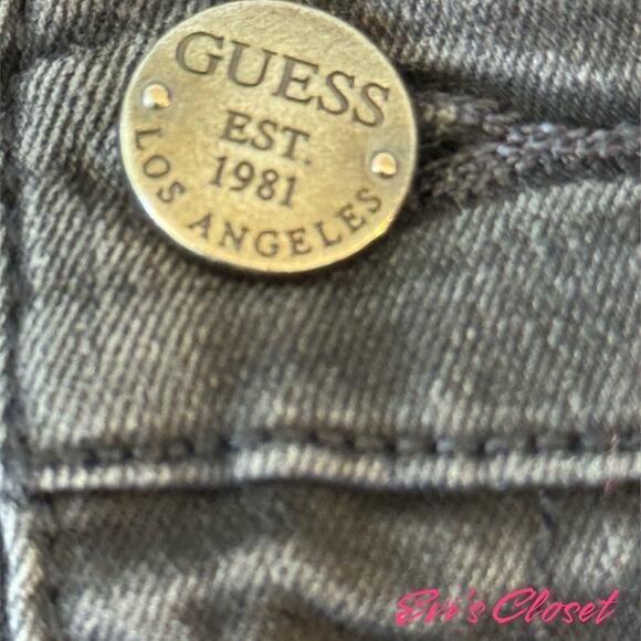 Guess Vintage Bell Bottom Flared Jeans Black Wash Denim Women's Size 30 Long - Picture 7 of 12